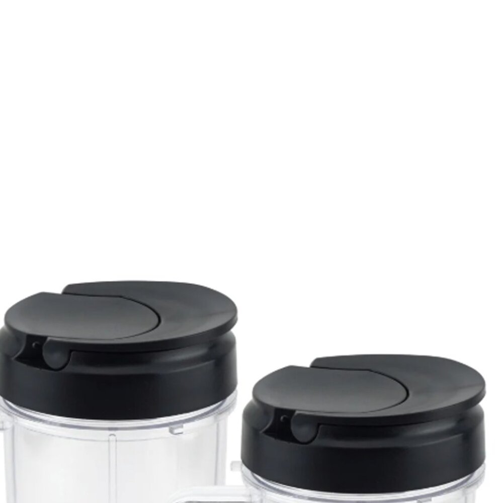 Magic Bullet Original Flip Top To Go lids Replacement Set of 2 black lids